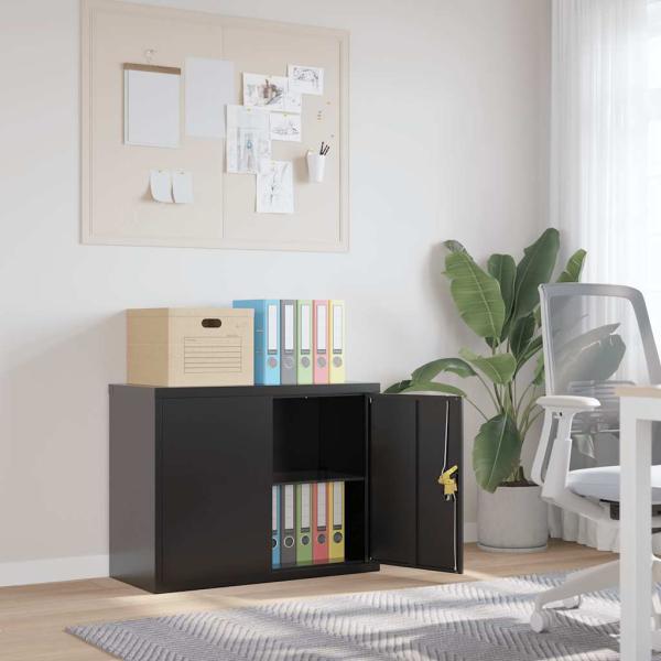 ARDEBO.de - Aktenschrank Schwarz 90x40x70 cm Stahl