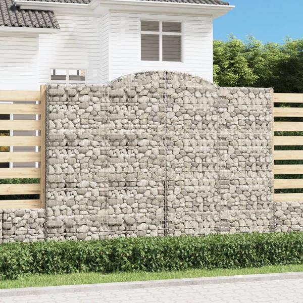 ARDEBO.de - Gabionen mit Hochbogen 7 Stk. 300x50x220/240cm Verzinktes Eisen