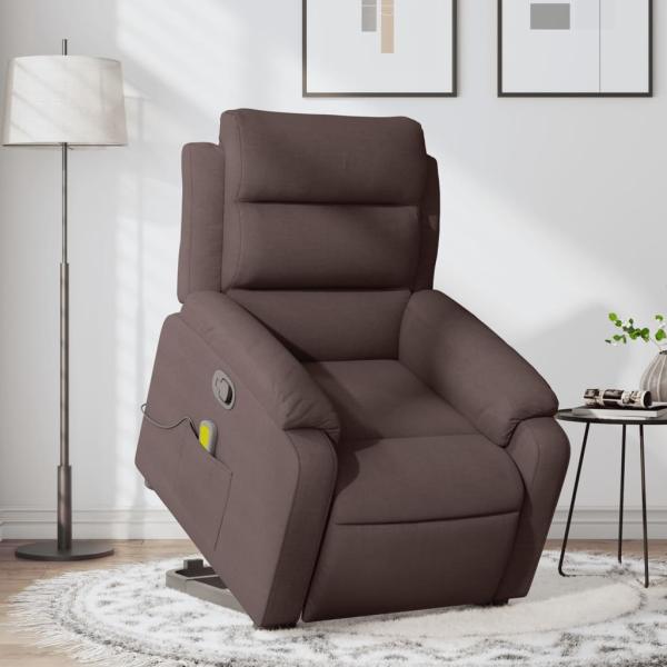 ARDEBO.de - Massagesessel mit Aufstehhilfe Dunkelbraun Stoff