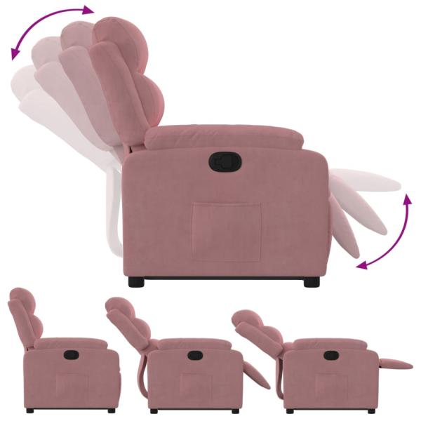 Relaxsessel mit Aufstehhilfe Rosa Samt