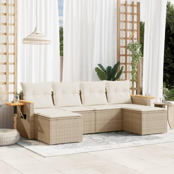 ARDEBO.de - Patio Sofa Set 6-Sitzer Beige and Cream