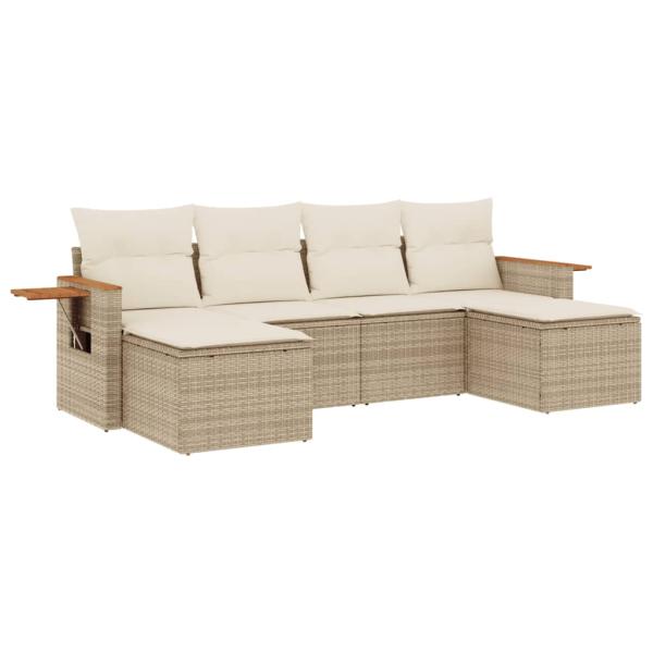 Patio Sofa Set 6-Sitzer Beige and Cream
