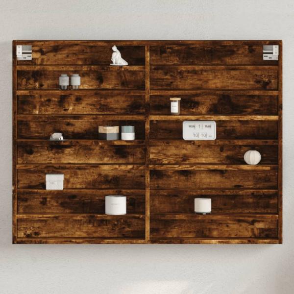 ARDEBO.de - Vitrinenschrank R?uchereiche 100x8,5x75 cm Holzwerkstoff