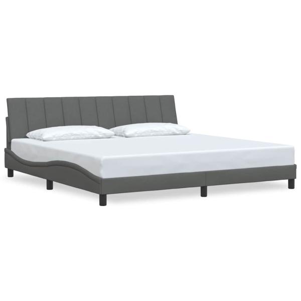 Bettgestell ohne Matratze "Hanko" Dunkelgrau 200x200 cm Stoff