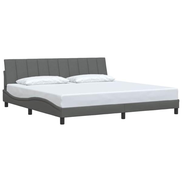 Bettgestell ohne Matratze "Hanko" Dunkelgrau 200x200 cm Stoff
