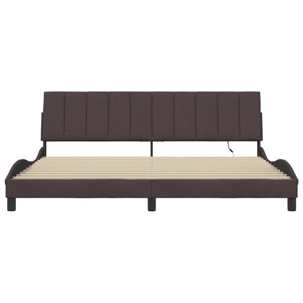 Bettgestell ohne Matratze "Hanko" Dunkelbraun 200x200 cm Stoff
