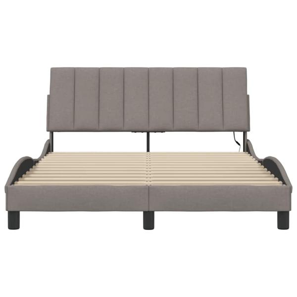 Bettgestell ohne Matratze "Hanko" Taupe 140x190 cm Stoff