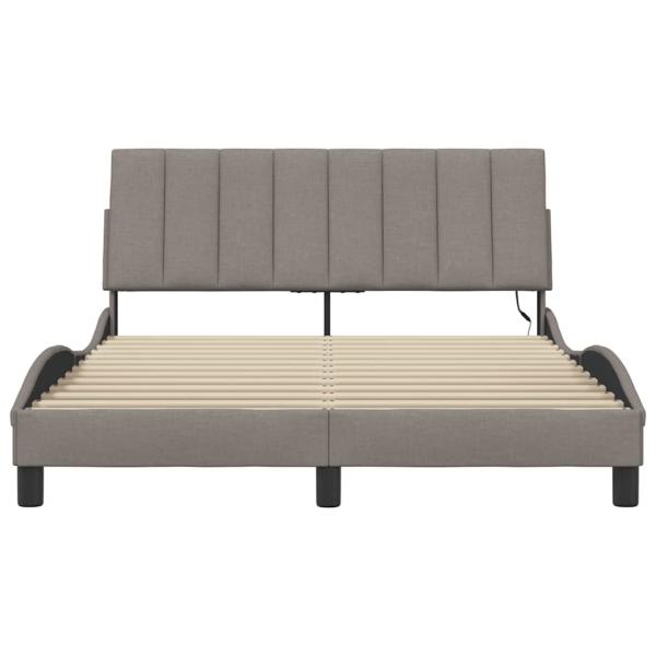 Bettgestell ohne Matratze "Hanko" Taupe 120x200 cm Stoff