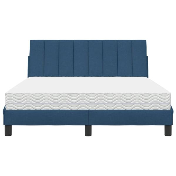 Bett mit Matratze "Hanko" Blau 120x200 cm Stoff