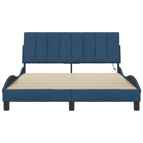 Bettgestell ohne Matratze "Hanko" Blau 120x200 cm Stoff