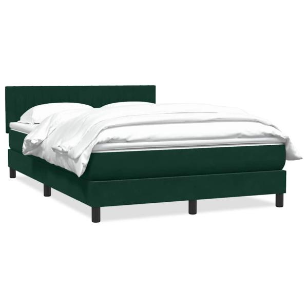 ARDEBO.de - Boxspringbett mit Matratze Dunkelgrün 160x220 cm Samt