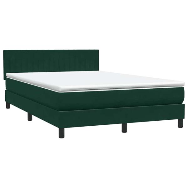 Boxspringbett mit Matratze Dunkelgrün 160x220 cm Samt