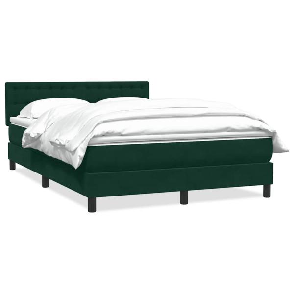 Boxspringbett mit Matratze Dunkelgrün 160x220 cm Samt