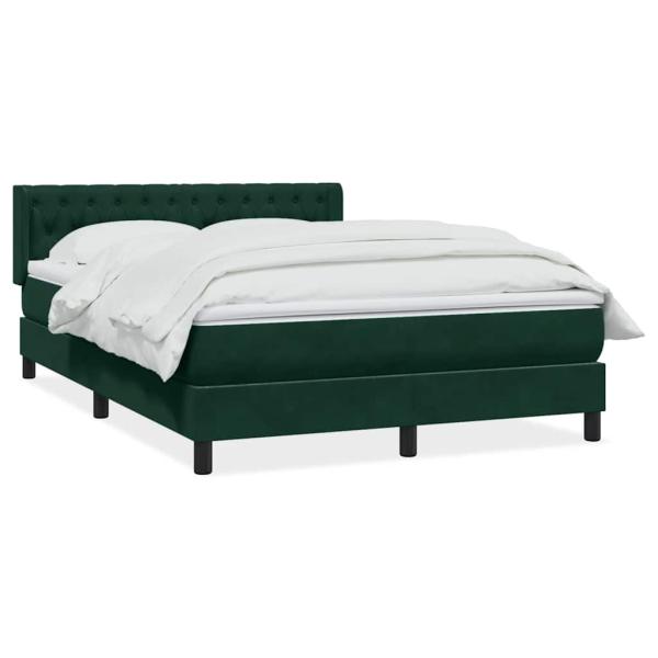 Boxspringbett mit Matratze Dunkelgrün 160x220 cm Samt