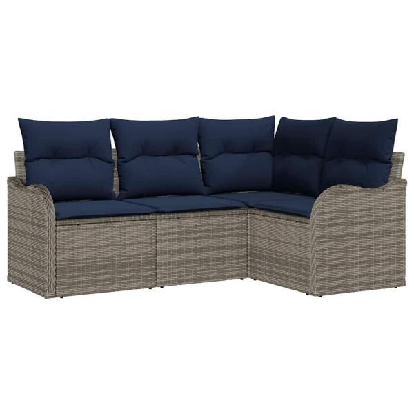 Gartensofa-set Grau Poly-Rattan