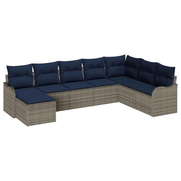Gartensofa-set Grau Poly-Rattan