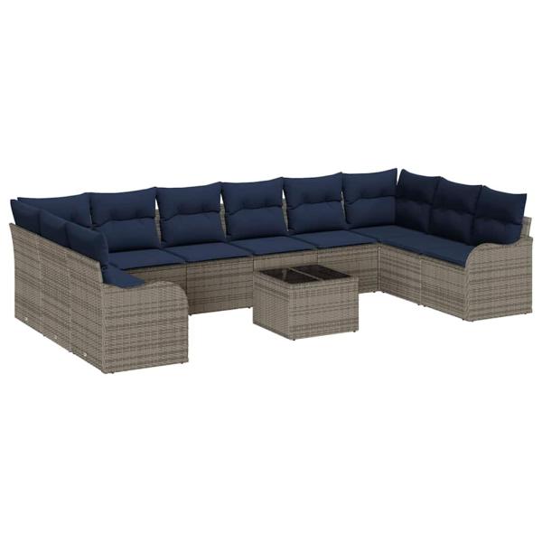 Sofa Set 11 stk. Grau Polyester