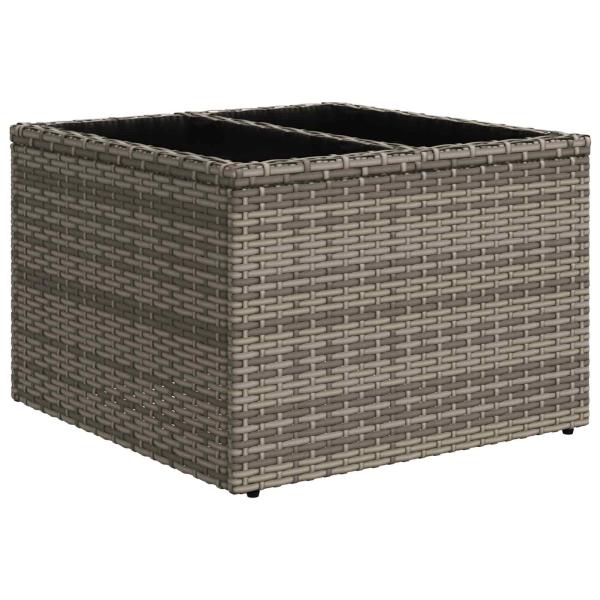 Sofa Set mit Kissen mit Speicher Grau Poly-Rattan
