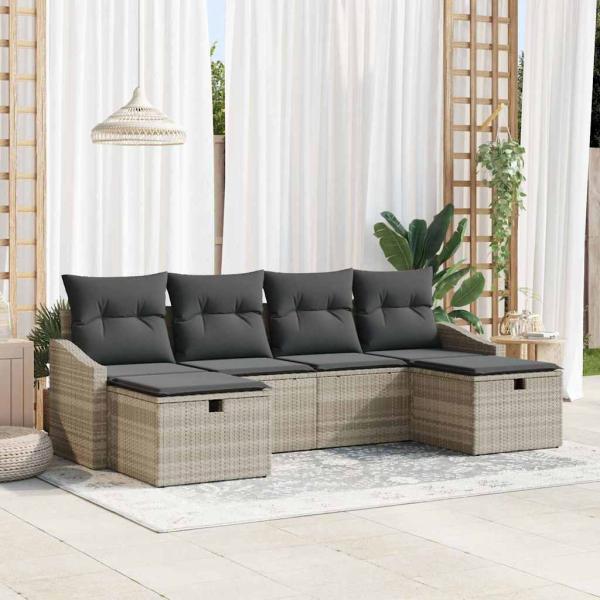 ARDEBO.de - Gartensofa-set 6 stk. Poly-Rattan