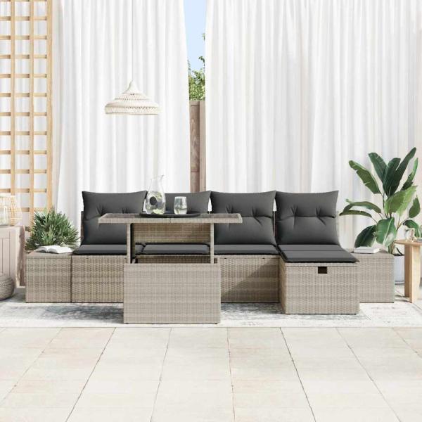 Garten-Sofa-Set 6 stk. Poly Rattan