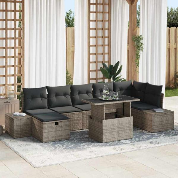 ARDEBO.de - Gartensofa-set 8 stk. Poly-Rattan