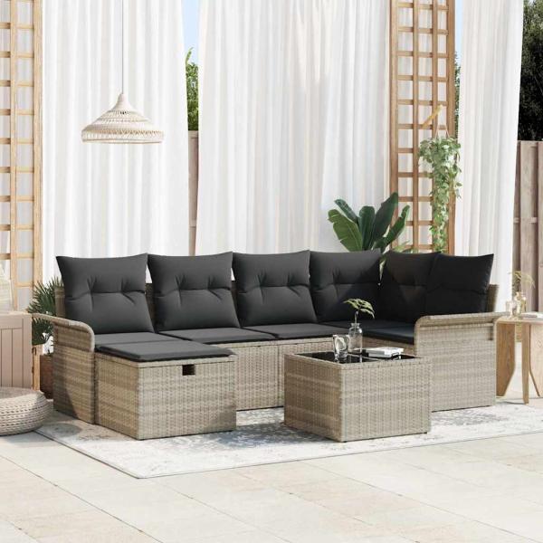 ARDEBO.de - Gartensofa-set 7 stk. Poly Rattan