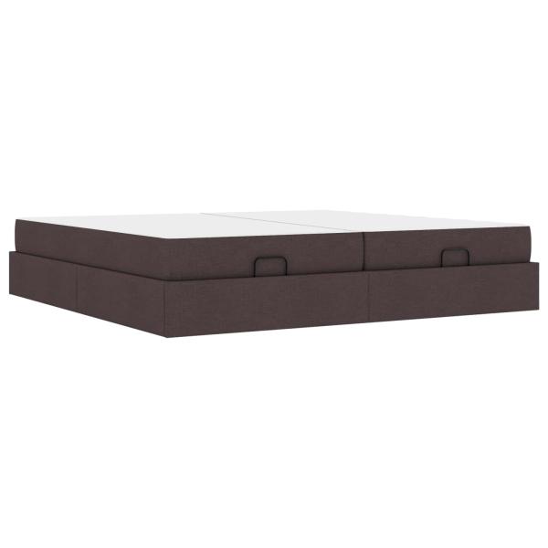 Bettgestell mit Matratze 2 Stk. Hellbraun Stoff