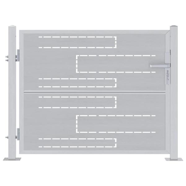 ARDEBO.de - Gartentor 85 x 70 cm Edelstahl Silber Abschließbar