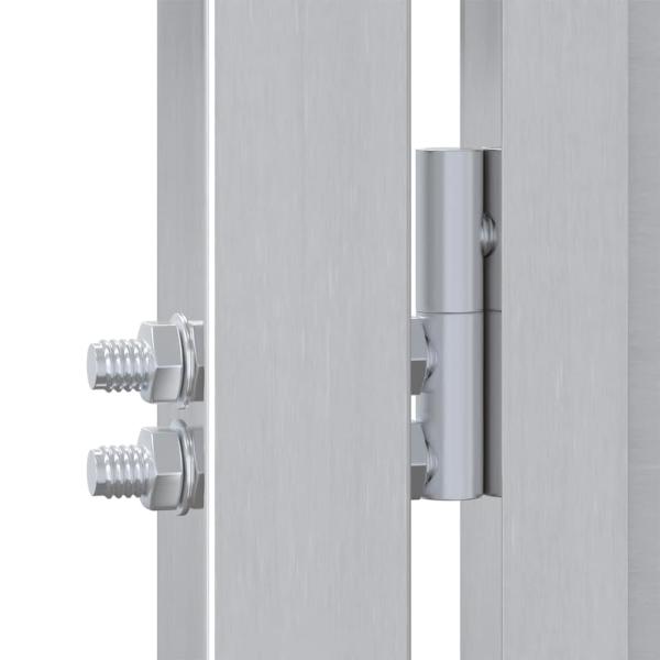 Gartentor 85 x 70 cm Edelstahl Silber Abschließbar