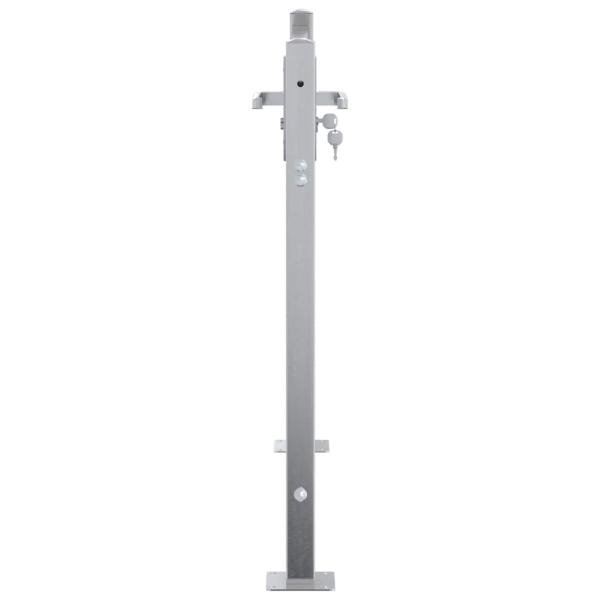 Gartentor mit Schloss Silber 85 x 70 cm Edelstahl