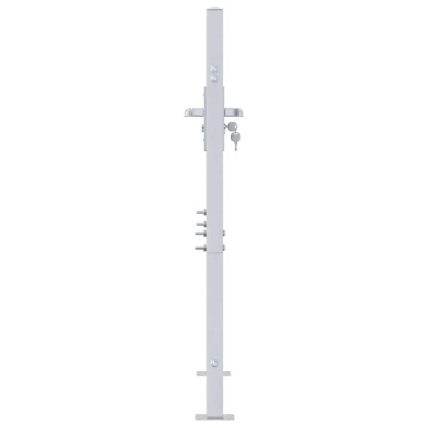 Gartentor mit Schloss Silber 85 x 97 cm Edelstahl