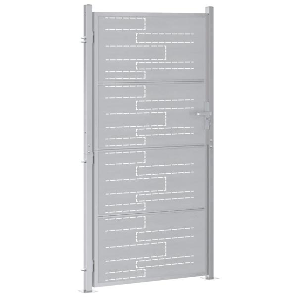 Gartentor 85 x 174 cm Edelstahl Silber Abschließbar