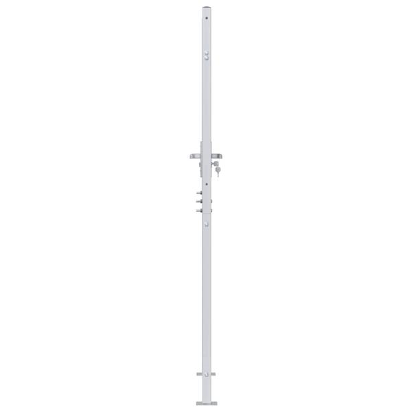 Gartentor mit Schloss Silber 85 x 196 cm Edelstahl