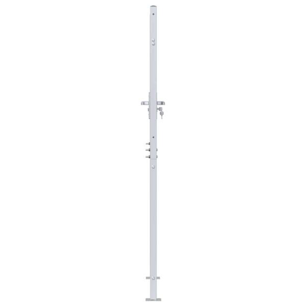 Gartentor mit Schloss Silber 96 x 200 cm Edelstahl