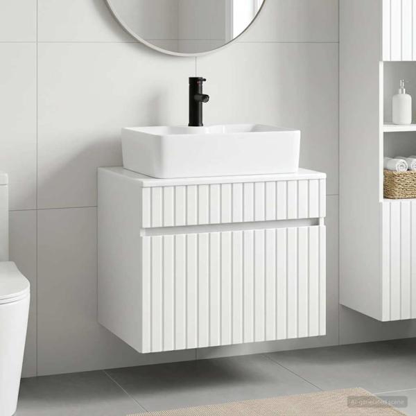 ARDEBO.de - Badezimmermöbel-Set Weiß Holzwerkstoff