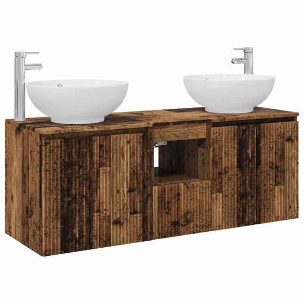Badezimmerschrank-Set 3 stk. Altholz 49,5 x 44,5 x 65 cm