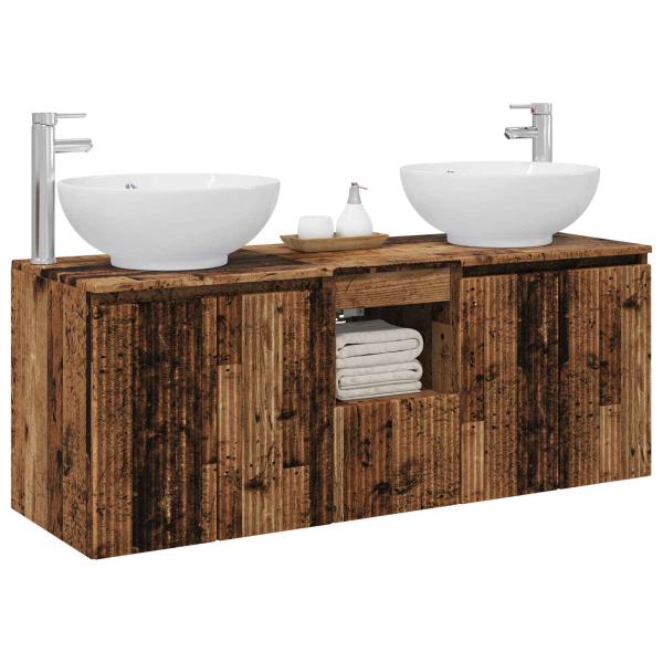 Badezimmerschrank-Set 3 stk. Altholz 49,5 x 44,5 x 65 cm
