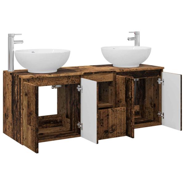 Badezimmerschrank-Set 3 stk. Altholz 49,5 x 44,5 x 65 cm