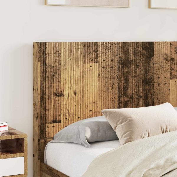 Bettgestell mit Stauraum und Kopfteil Altholz Holzwerkstoff