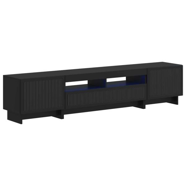 5-teiliges LED TV Schrank Schwarz Holzwerkstoff
