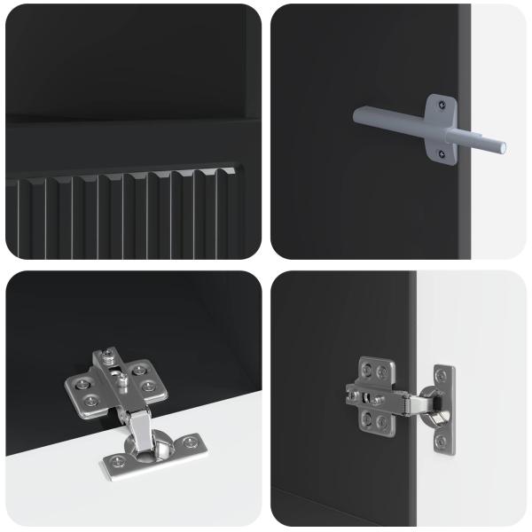 5-teiliges LED TV Schrank Schwarz Holzwerkstoff