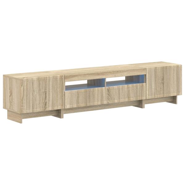 3-teiliges LED TV Regal EDE Sonoma-Eiche Holzwerkstoff