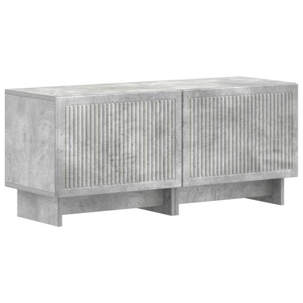 5-teiliges LED TV Schrank Betongrau Holzwerkstoff