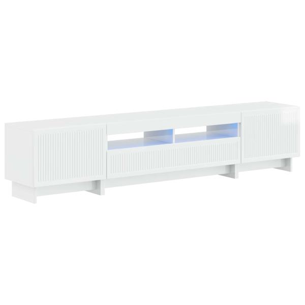 5-teiliges LED TV Schrank Hochglanz Weiß Holzwerkstoff