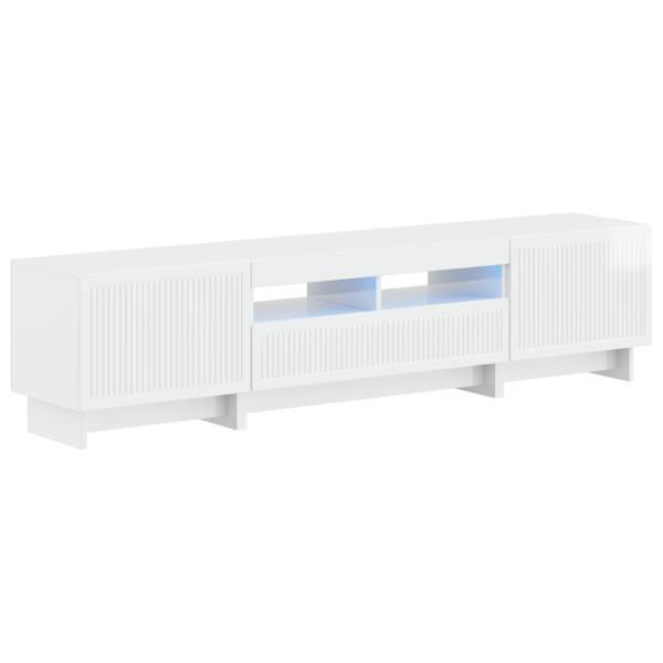 5-teiliges LED TV Schrank Hochglanz Weiß Holzwerkstoff