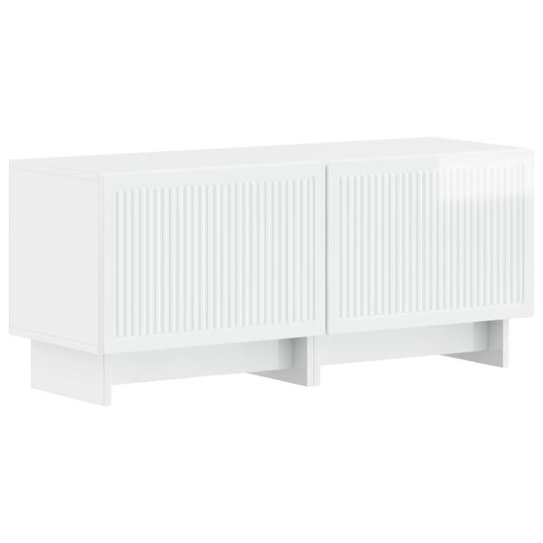 5-teiliges LED TV Schrank Hochglanz Weiß Holzwerkstoff