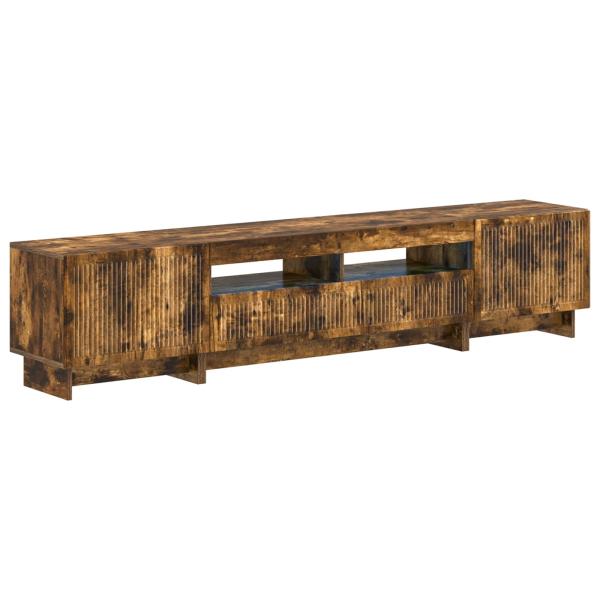 5-teiliges LED TV Schrank Raucheiche Holzwerkstoff