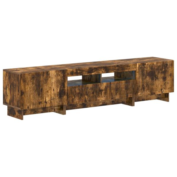 5-teiliges LED TV Schrank Raucheiche Holzwerkstoff
