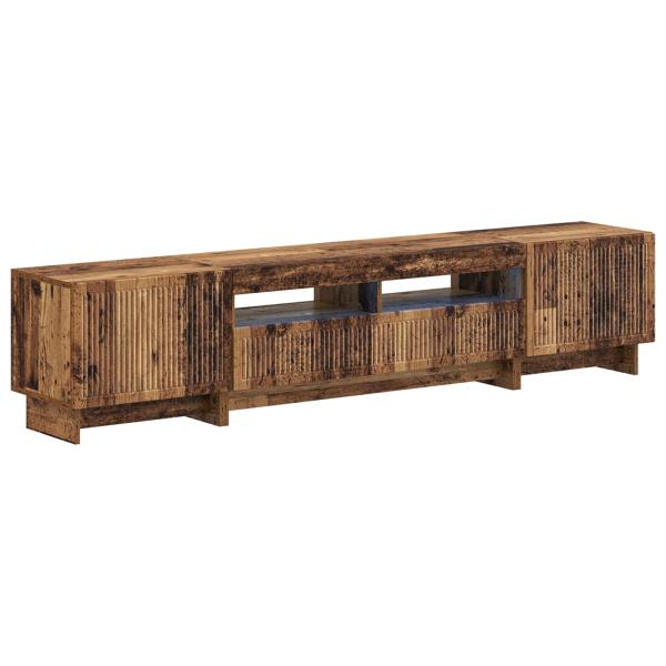 5-teiliges LED TV Schrank Altholz Holzwerkstoff
