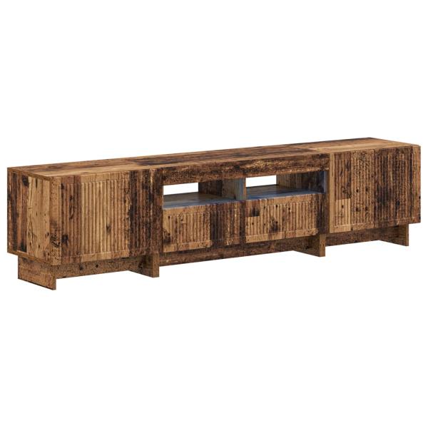 3-teiliges LED TV Regal EDE Altholz Holzwerkstoff
